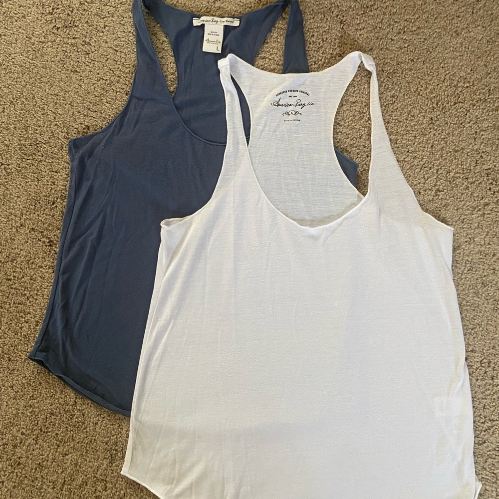 American Rag Navy and White Tank Tops